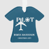 Pilot Typografie & vliegtuig, Modern, Gepersonalis Ornament (voorkant)