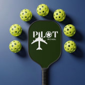 Pilot Typography & Airplane Funny Personalized Pickleball Paddle