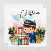 Pilot Uniform Kerstmis in Orlando, Florida Feestdagenkaart (Voorkant / Achterkant)