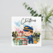 Pilot Uniform Kerstmis in Orlando, Florida Feestdagenkaart (Staand voorkant)