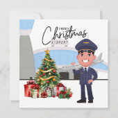 Pilot Uniform met Kerstmis thema Feestdagenkaart (Voorkant)