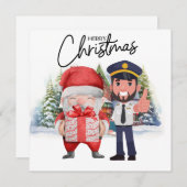 Pilot Uniform met Kerstmis thema Feestdagenkaart (Voorkant / Achterkant)
