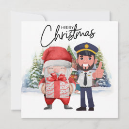 Pilot Uniform met Kerstmis thema Feestdagenkaart