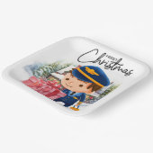 Pilot Uniform met Kerstmis thema Papieren Bordje (Gebogen)