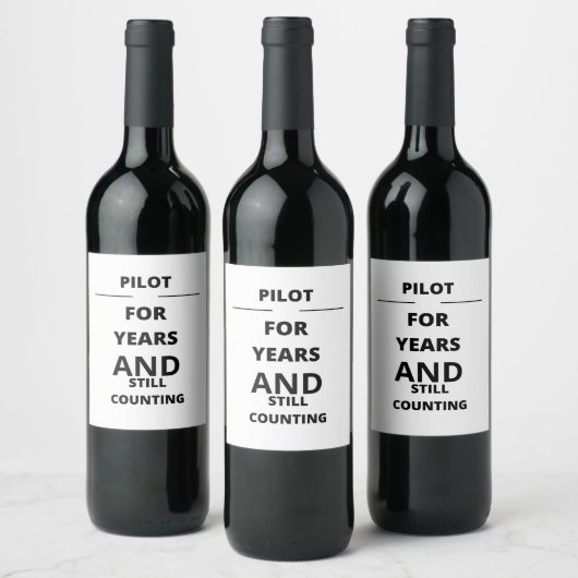 PILOT VOOR JAREN EN NOG STEEDS BOEKHOUDING WIJN ETIKET (Flessen)