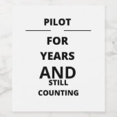 PILOT VOOR JAREN EN NOG STEEDS BOEKHOUDING WIJN ETIKET (Enkel label)