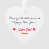 Pilot Vriendin Typografie & Vliegtuig, Personalise Ornament (achterkant)