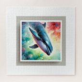 Pilot Whale Painting 040724AREF101 - Watercolor Legpuzzel (Horizontaal)