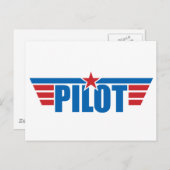 Pilot Wings Badge - Luchtvaart Briefkaart (Voorkant / Achterkant)
