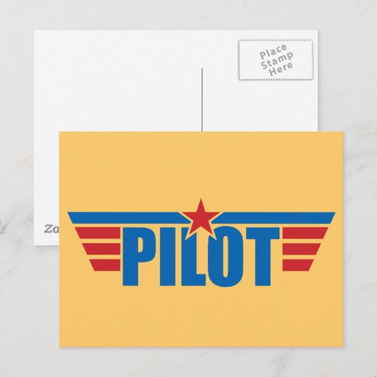 Pilot Wings Badge - Luchtvaart Briefkaart (Voorkant / Achterkant)