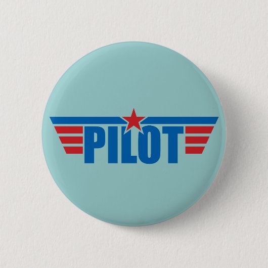 Pilot Wings Badge - Luchtvaart Ronde Button 5,7 Cm (Voorkant)