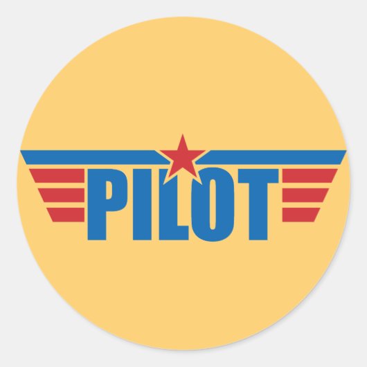 Pilot Wings Badge - Luchtvaart Ronde Sticker (Voorkant)