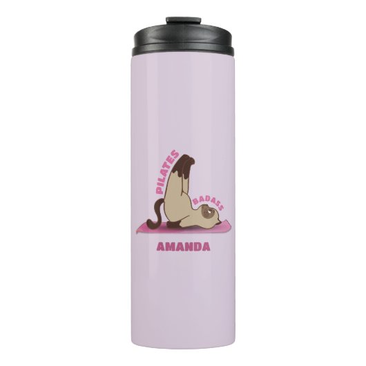 Piloten badass Workout Kitty Cat Travel Mug Thermosbeker (Voorkant)