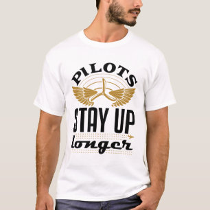 Piloten blijven langer vliegen met een rondvliegen t-shirt