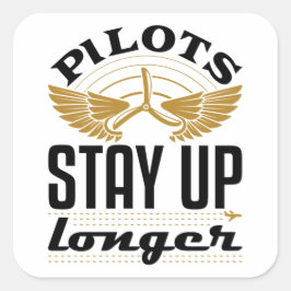 Piloten blijven langer vliegen met een rondvliegen vierkante sticker