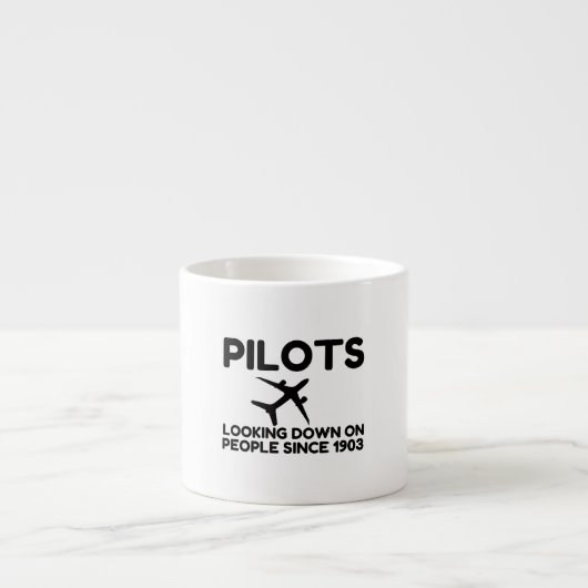 Piloten die naar beneden kijken espresso kop (Voorkant)