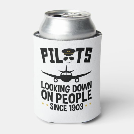 Piloten die sinds 1903 op mensen kijken blikjeskoeler (Blikje Voorkant)
