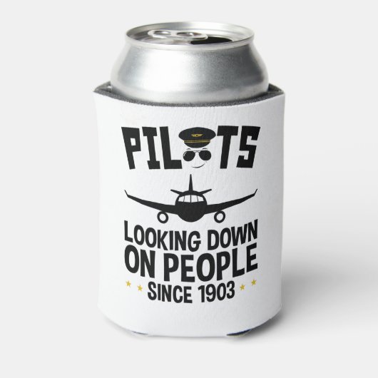 Piloten die sinds 1903 op mensen kijken blikjeskoeler (Blikje Achterkant)