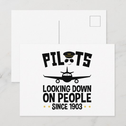 Piloten die sinds 1903 op mensen kijken briefkaart (Voorkant / Achterkant)