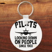 Piloten die sinds 1903 op mensen kijken sleutelhanger (Achterkant)