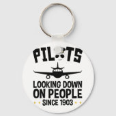 Piloten die sinds 1903 op mensen kijken sleutelhanger (Achterkant)