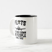 Piloten die sinds 1903 op mensen kijken tweekleurige koffiemok (Voorkant links)