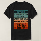 Piloten jarig Februari geboren vluchtbegeleider T-shirt (Design voorkant)