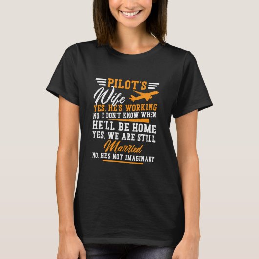Piloten met vrouw getrouwd met een piloot t-shirt (Voorkant)