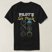 Piloten Six Pack met cockpitinstrumenten T-shirt (Design voorkant)