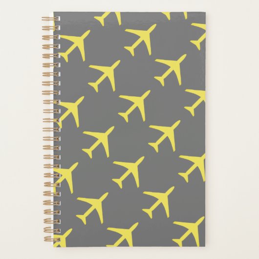 Piloten van het Funky Yellow Plane Airplane Planner (Voorkant)