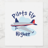 Piloten vliegen hoger wijn etiket (Enkel label)