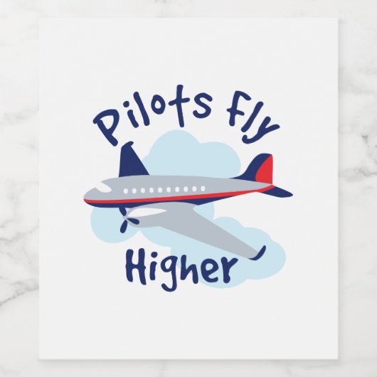 Piloten vliegen hoger wijn etiket (Enkel label)