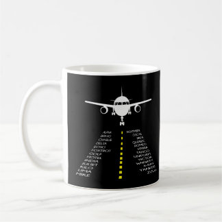 Piloten Vliegtuig Phonetic Pilot Alphabet Flyer Koffiemok
