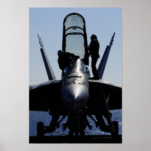 Piloten voeren een aan de vlucht voorafgaande insp poster (Voorkant)