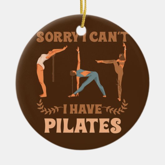 Pilotendocent Vrouwen Sport Funny Pilates Keramisch Ornament (Voorkant)