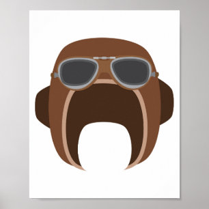 Pilotenhelm Poster