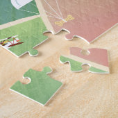 Pilotenhonden voor de aflevering van vliegtuigen legpuzzel (Zijkant)