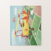 Pilotenhonden voor de aflevering van vliegtuigen legpuzzel (Verticaal)