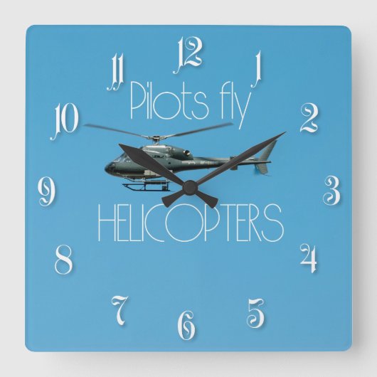 Pilotenvlieghelikopters Vierkante Klok (Voorkant)
