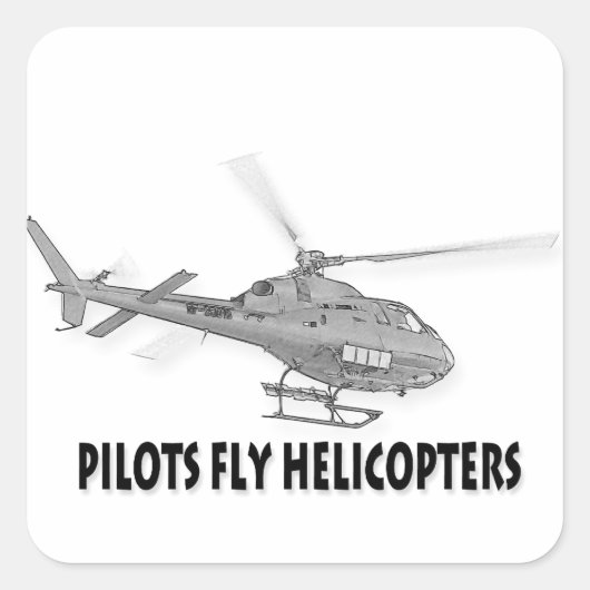 Pilotenvlieghelikopters Vierkante Sticker (Voorkant)