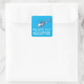 Pilotenvlieghelikopters Vierkante Sticker (Tas)