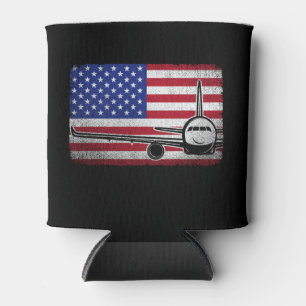 Pilotenvliegtuig Amerikaanse Vlaggenvliegtuig Blikjeskoeler