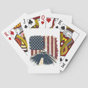 Pilotenvliegtuig Amerikaanse Vlaggenvliegtuig Pokerkaarten