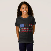Pilotenvliegtuig Amerikaanse Vlaggenvliegtuig T-shirt (Voorkant volledig)