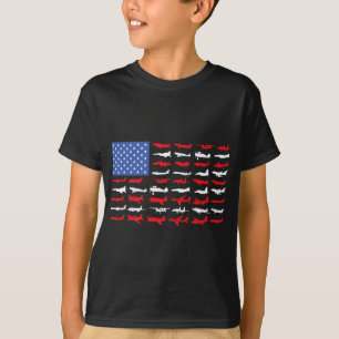 Pilotenvliegtuig Amerikaanse Vlaggenvliegtuig T-shirt