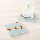 Pilotenvliegtuig in de lucht glazen onderzetter (Schuin)