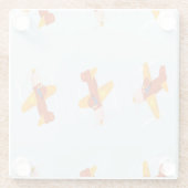 Pilotenvliegtuig in de lucht glazen onderzetter (Achterkant)