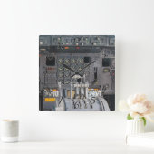 Pilots Cockpit Vierkante Klok (Huis)