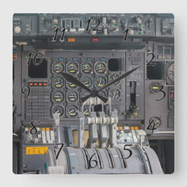 Pilots Cockpit Vierkante Klok