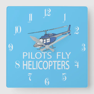 Pilots fly helicopters vierkante klok